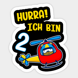 Kinder 2. Geburtstag Junge Hubschrauber Helikopter Sticker